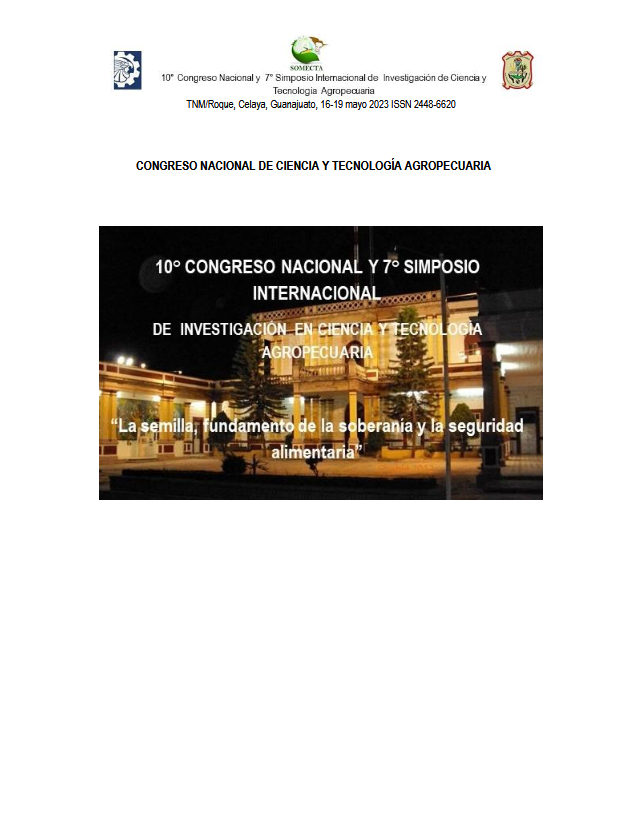 Portada 10o. Congreso Nacional de Ciencia y Tecnología Agropecuaria TNM/Roque, Celaya, Guanajuato
